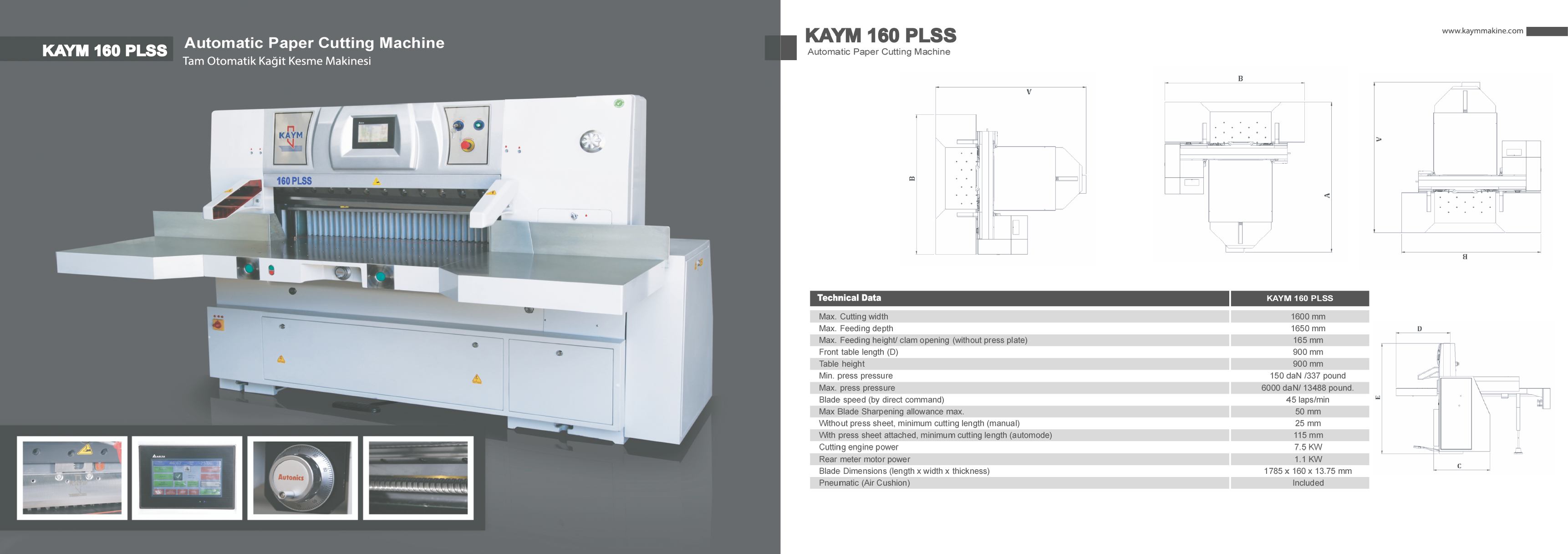 KAYM 160 PLSS AUTOMATIC PAPER CUTTING MACHINES